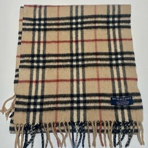 Burberry Tan and Black Checkered Scarf